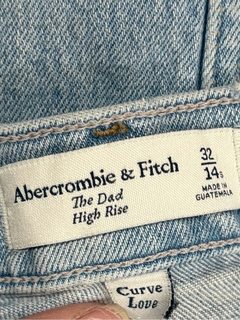 Abercrombie Curve Love The Dad High Rise Crossover Jeans Size 32/14s - Picture 6 of 6